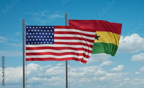 Ghana and USA flag