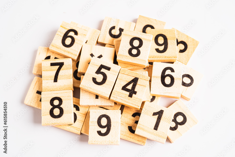 Math number wooden on white background, education study mathematics learning teach concept. Math number wooden on white background, education study mathematics learning teach concept.