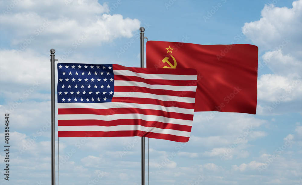 Soviet Union and USA flag Soviet Union and USA flag