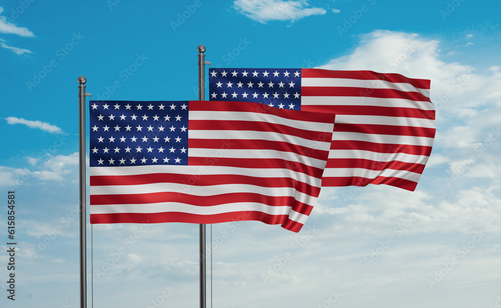 Fototapeta premium USA and USA flags