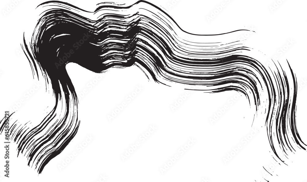 Dry Brush Wave Stroke Element Dry Brush Wave Stroke Element