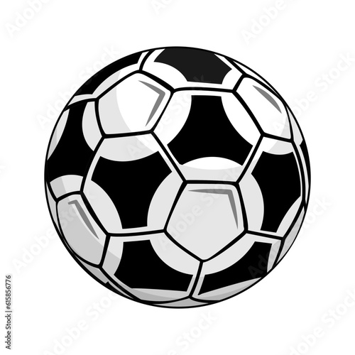 Cartoon football ball soccer. Vector template on transparent background