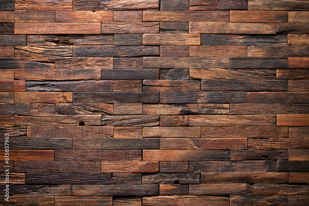surface of wall panel made boards as a background. brown wood texture