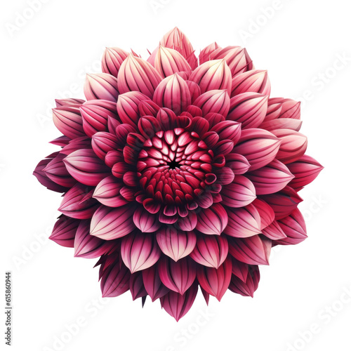 pink dahlia flower isolated on transparent background cutout