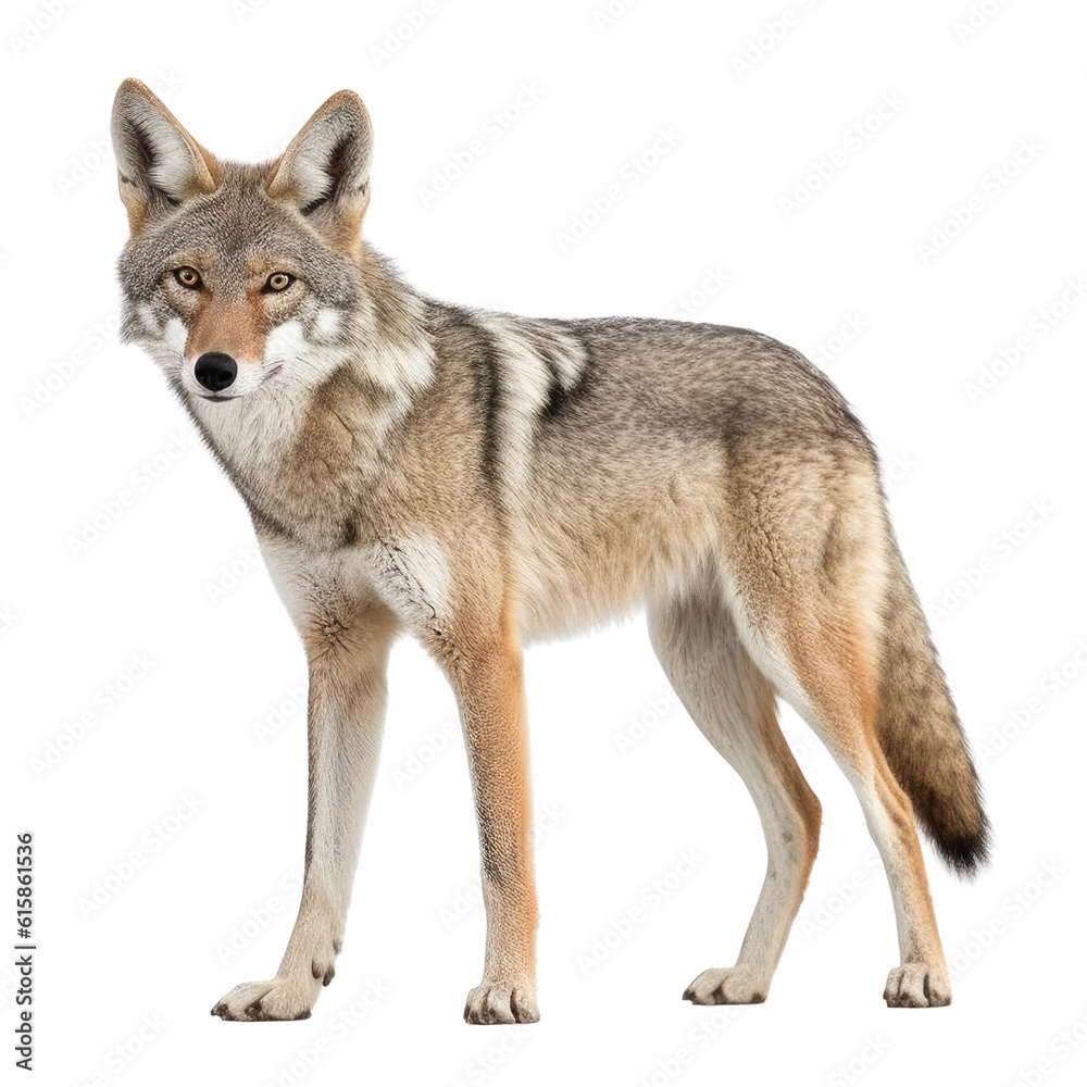 wolf isolated on transparent background cutout