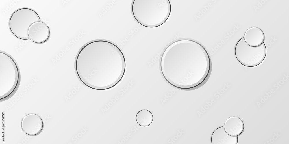 Abstract modern circle with neumorphism white geometric background. Vector illustration. 
