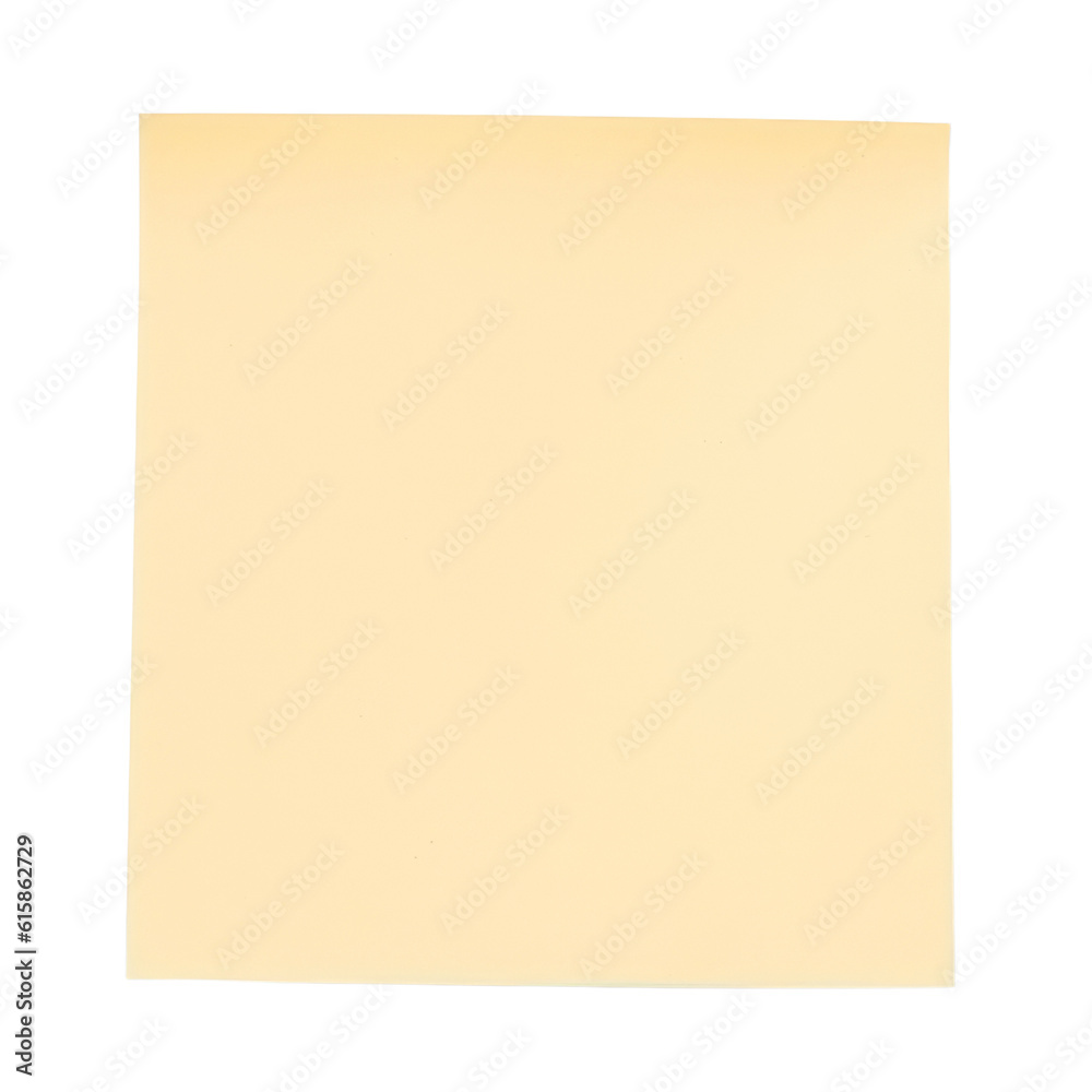 yellow note isolated on transparent background cutout
