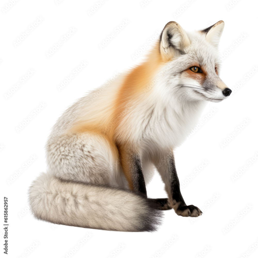 Obraz premium red fox vulpes isolated on transparent background cutout