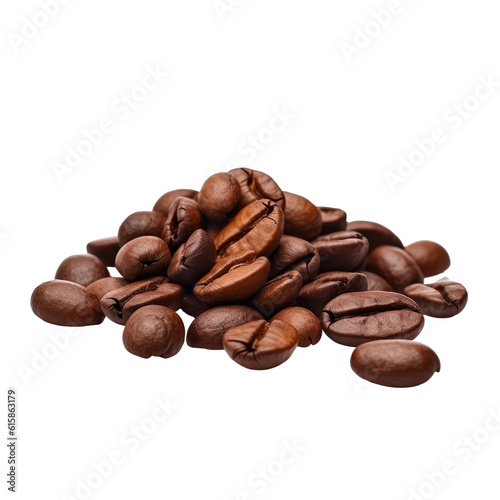 coffee beans isolated on transparent background cutout