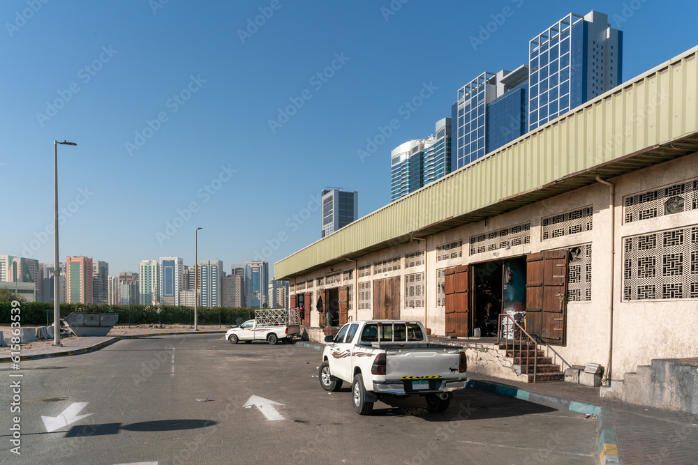 Warehouse in harbour of Abu Dhabi