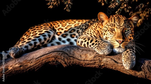 leopard on tree