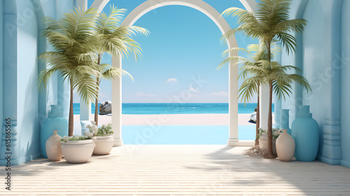 tropical beach with white sand and sea view © Andsx