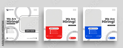 We are hiring job vacancy social media post or square web banner template design