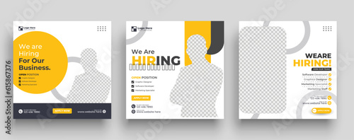 We are hiring job vacancy social media post or square web banner template design