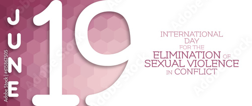 International Day for the Elimination of Sexual Violence in Conflict banner typography illustration, 19th June