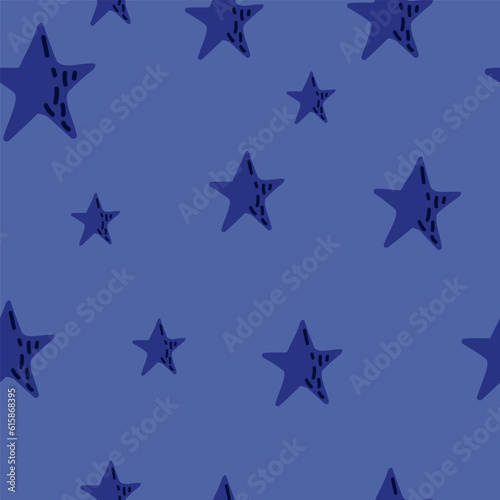 Cute stars seamless pattern in doodle style. Constellation wallpaper © smth.design