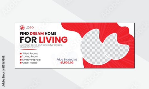 Home sale facebook cover photo and web banner for real estate sale business template
