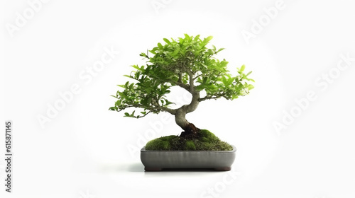 Bonsai tree against a white wall