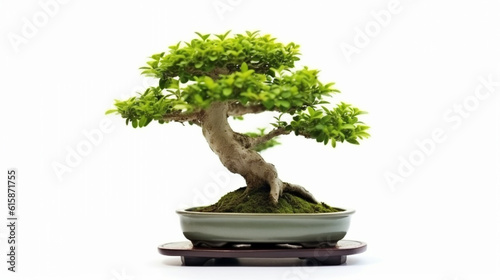 Bonsai tree against a white wall