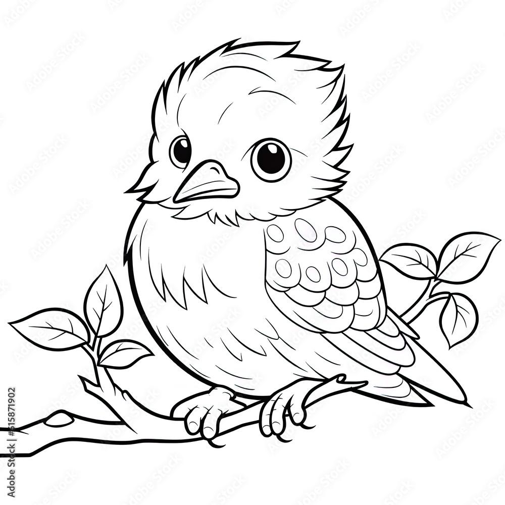 Fototapeta premium illustration of the bird liner art. Generative AI