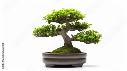 Bonsai tree against a white wall