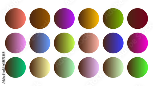 Colorful Pecan Color Shade Linear Gradient Palette Swatches Web Kit Rounded Squares Template Set