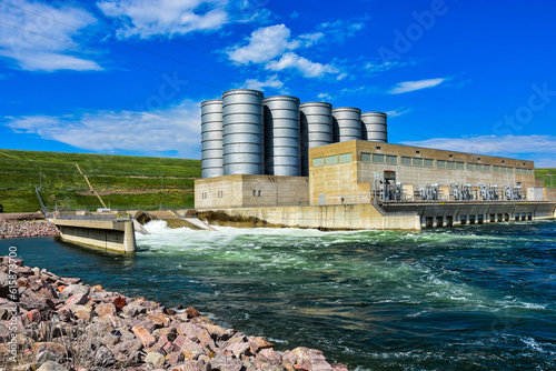 Garrison dam and power plant in South central ND uses water from Lake Sakakawea to generate power.