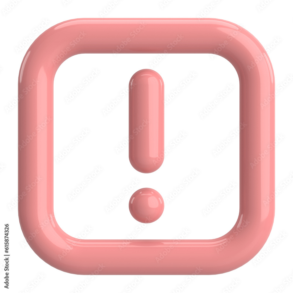 Warning sign. Exclamation mark. 3D illustration. Warning sign. Exclamation mark. 3D illustration.