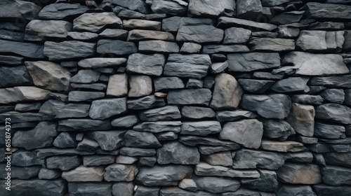 Stone wall design for pattern and background, Dry stone wall masonry seamless texture.