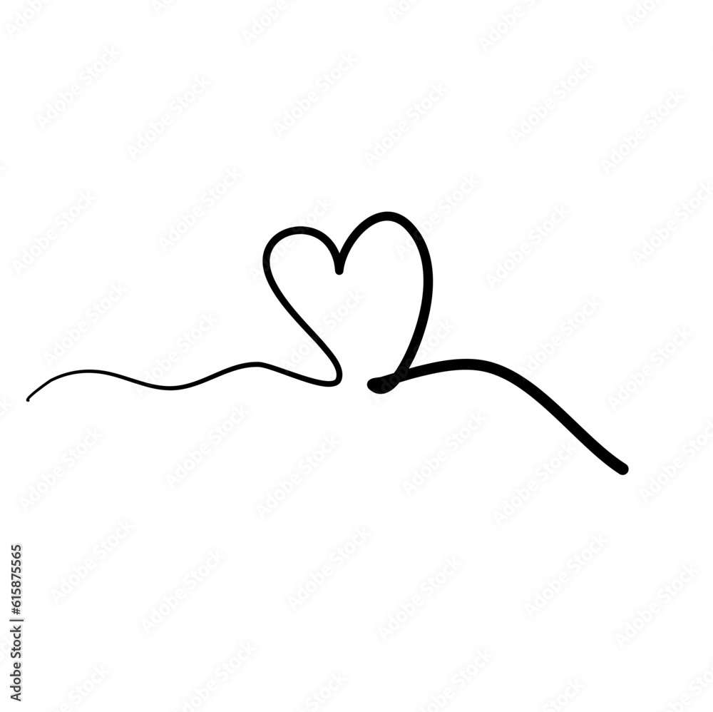 Squiggly Line Heart Element Squiggly Line Heart Element