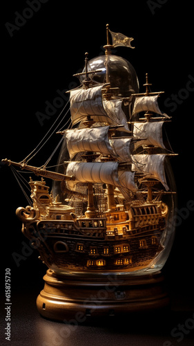Galeon in a Bottle AI generated