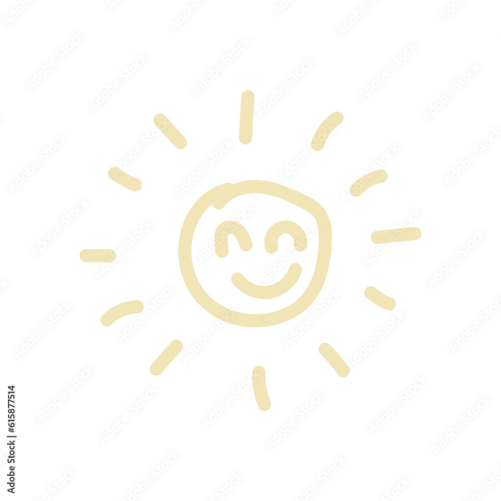 cute abstract sun hand drawn using pastel color. vector illustration cute abstract sun hand drawn using pastel color. vector illustration