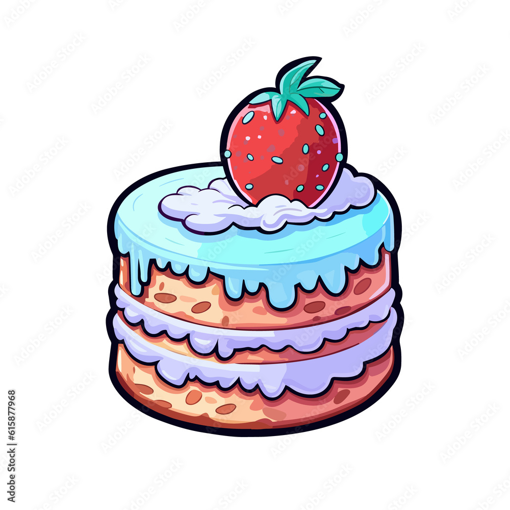 041. vanilla bean cake sticker cool colors and kawaii. clipart illustration 041. vanilla bean cake sticker cool colors and kawaii. clipart illustration