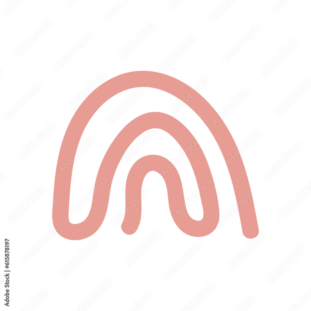 abstract cute hand drawn rainbow using pastel color . vector illustration