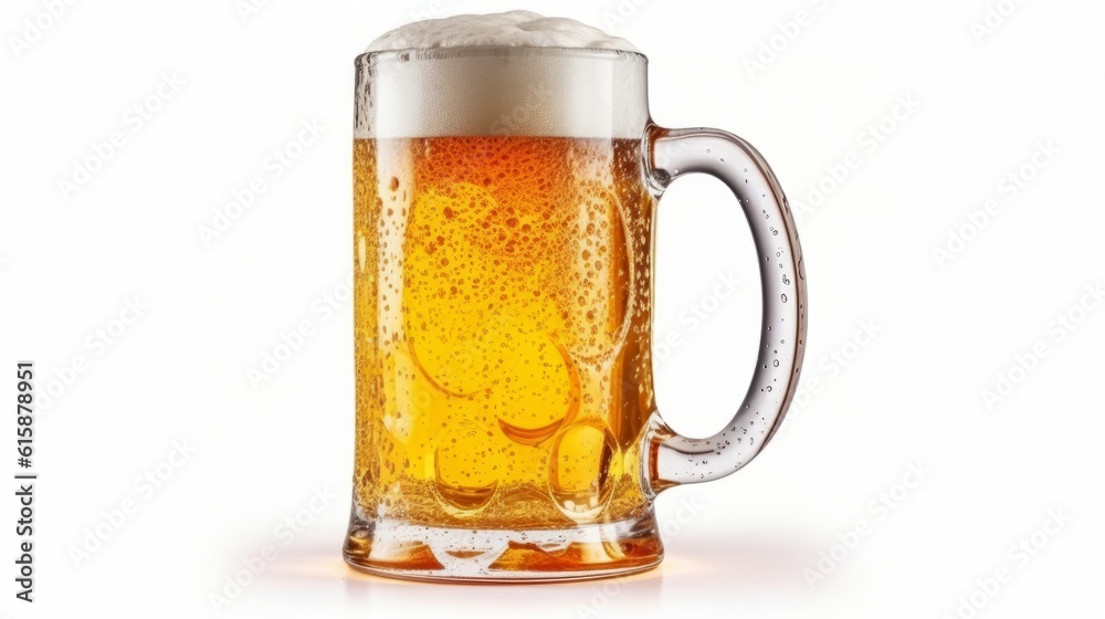 Beer mug isolated on white background. Generative AI. Beer mug isolated on white background. Generative AI.