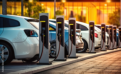 Tela Electric cars charging in The Electrifying Lineup at the Public Charging Hub