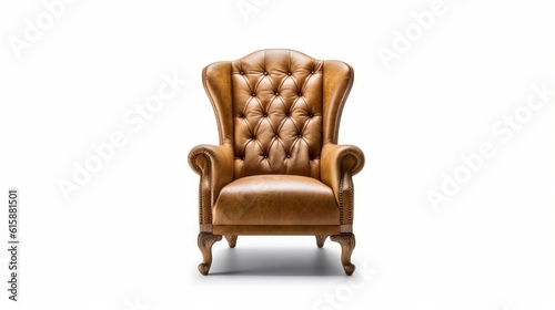 Luxury armchair isolated on a white background. Generative AI.