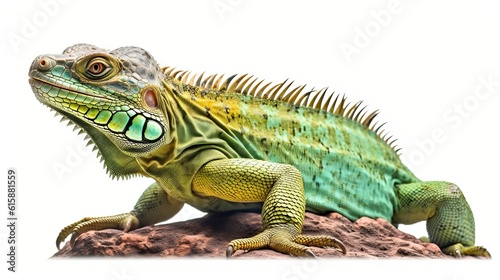 Iguana isolated on white background. Generative AI. © ProVector