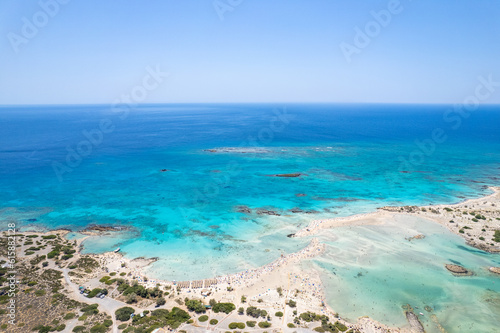 Aerial summer sunny view of Elafonissi Beach, Crete, Greece © Top Lithuania