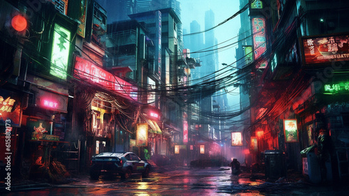A post-apocalyptic city  created with AI Generative Technology