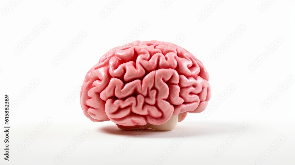 Brain Isolated on White Background. Generative AI. Brain Isolated on White Background. Generative AI.