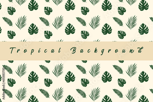 Summer Tropical Background Tropical Leaves Green Leaves Background elements