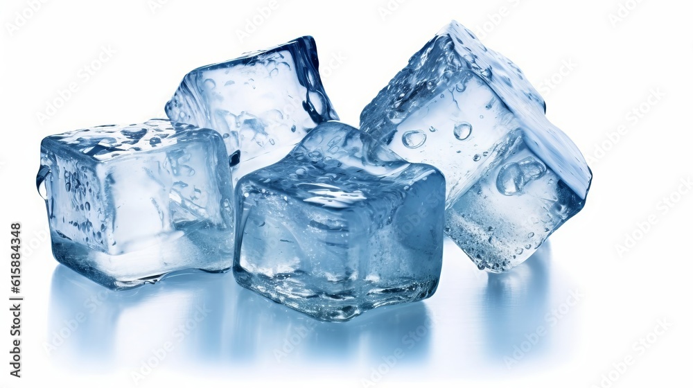Ice Cube Isolated On White Background. Generative AI. Ice Cube Isolated On White Background. Generative AI.