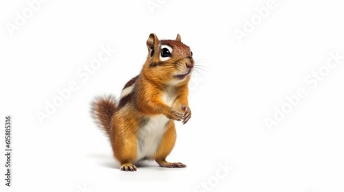 Chipmunk isolated white background. Generative AI. © ProVector
