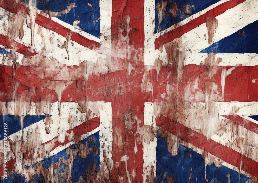 british flag painted paint brush Generative AI