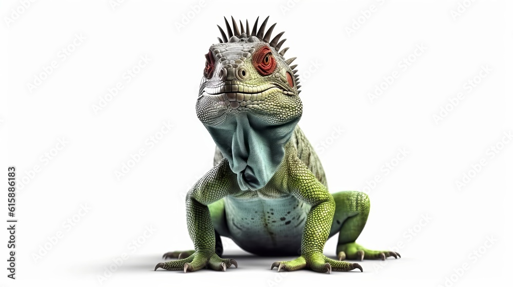 Obraz premium Iguana isolated on white background. Generative AI.