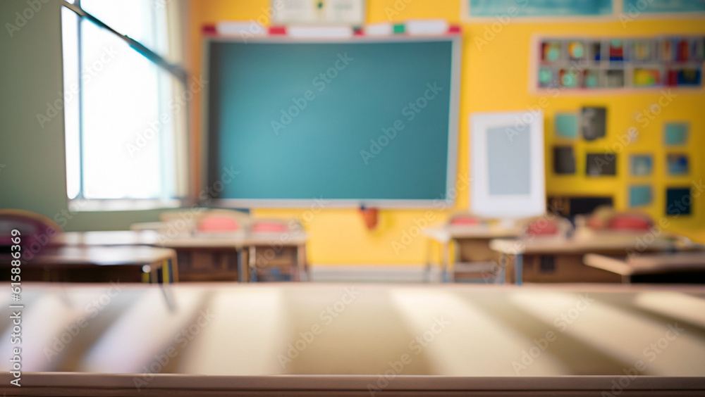 Naklejka premium classroom with blackboard