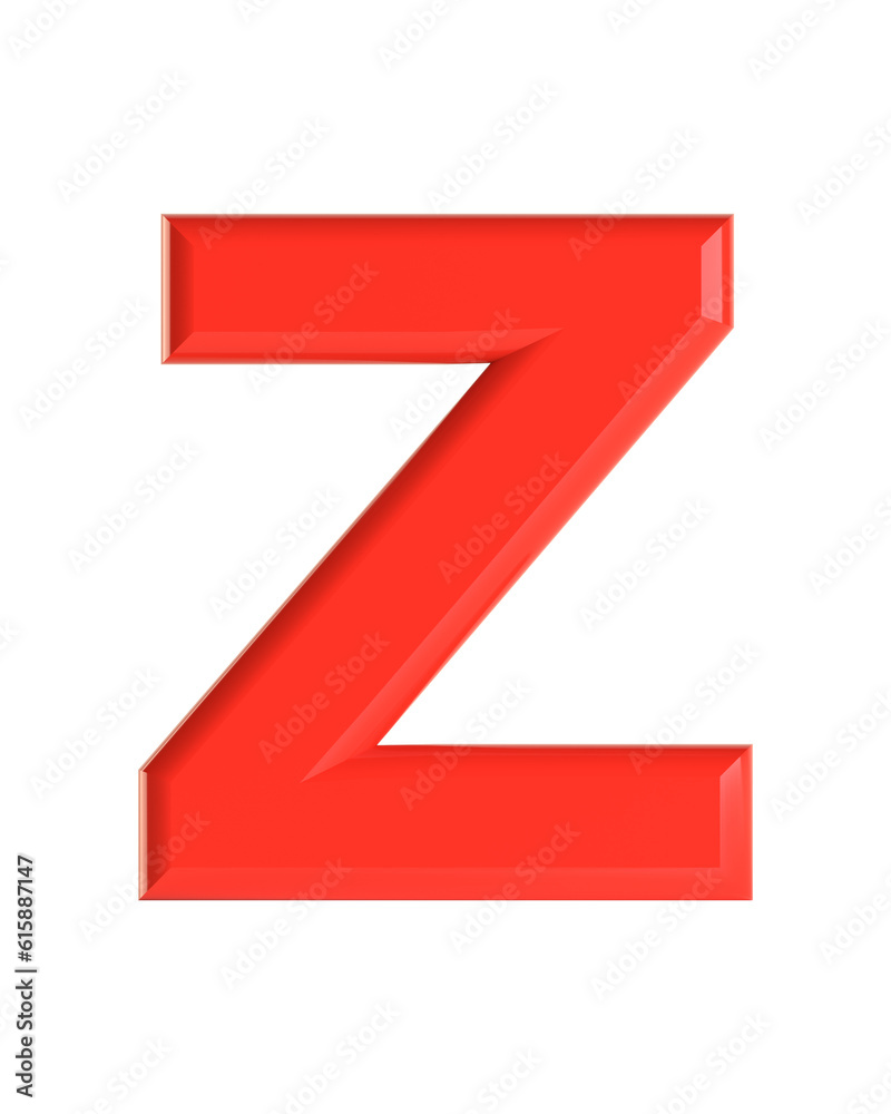 Red letter. Beautiful font for your design. Isolated on white background. 3D illustration Red letter. Beautiful font for your design. Isolated on white background. 3D illustration