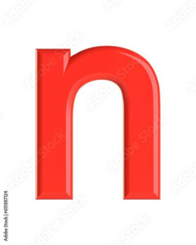 Red letter. Beautiful font for your design. Isolated on white background. 3D illustration