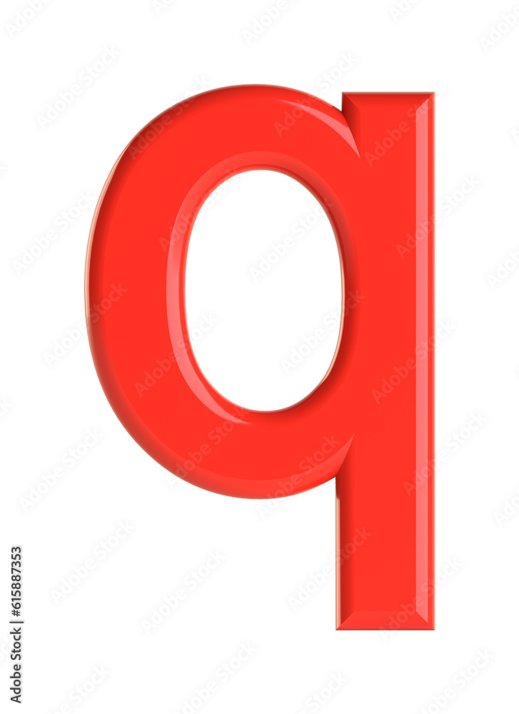 Red letter. Beautiful font for your design. Isolated on white background. 3D illustration Red letter. Beautiful font for your design. Isolated on white background. 3D illustration